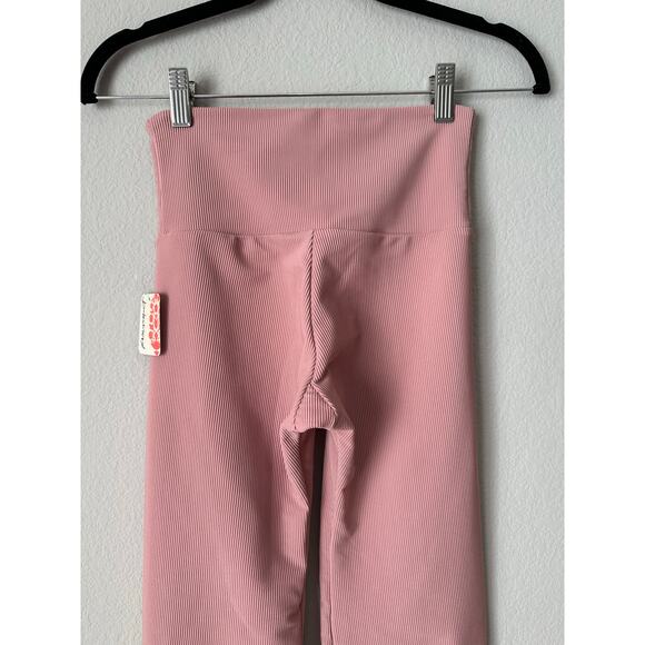 Free People Movement x Onzie Ribbed Slim Flare Leg Dance Leggings Pink Size XS - Picture 5 of 9